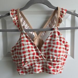 Aerie Offline Red and White Checkered Sport Top  Size Medium #59